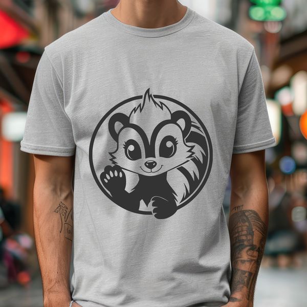Beautiful Skunk SVG Design A high-resolution vector illustration of a skunk, suitable for various design applications.