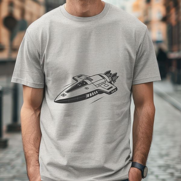 Spacecraft Illustration Made with Vector Graphics Illustrative 2D spaceship design made from vector graphics.