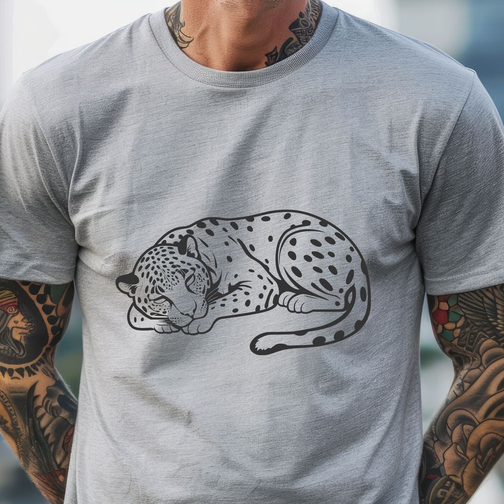 Sleeping Big Cat Illustration A sleeping jaguar, illustrated in vector format as a digital graphic.