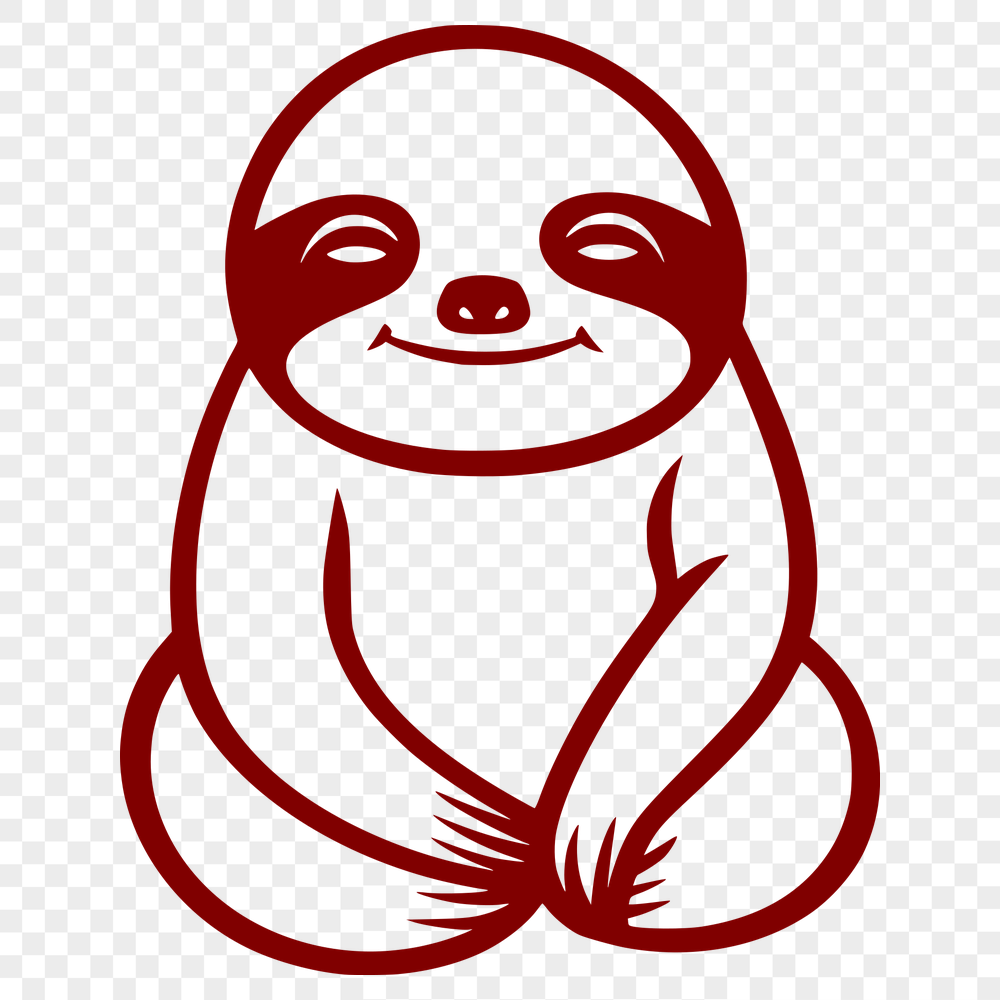 Free Cute Sloth Vector Drawing