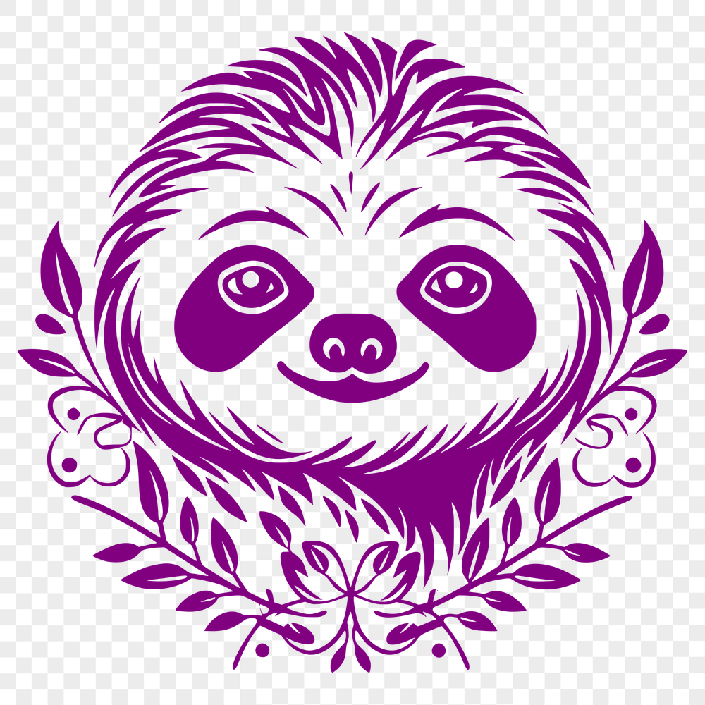 Artistic Sloth Stencil