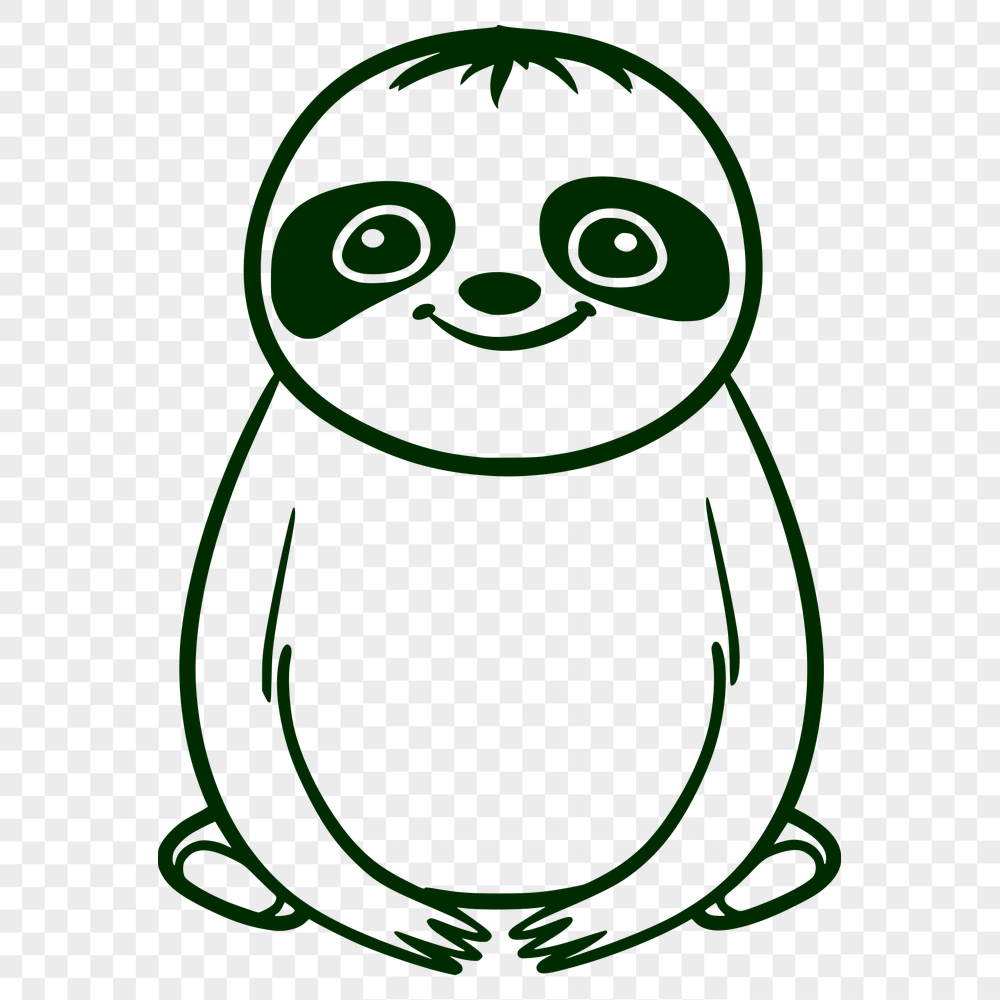 Free Artistic Sloth Stencil