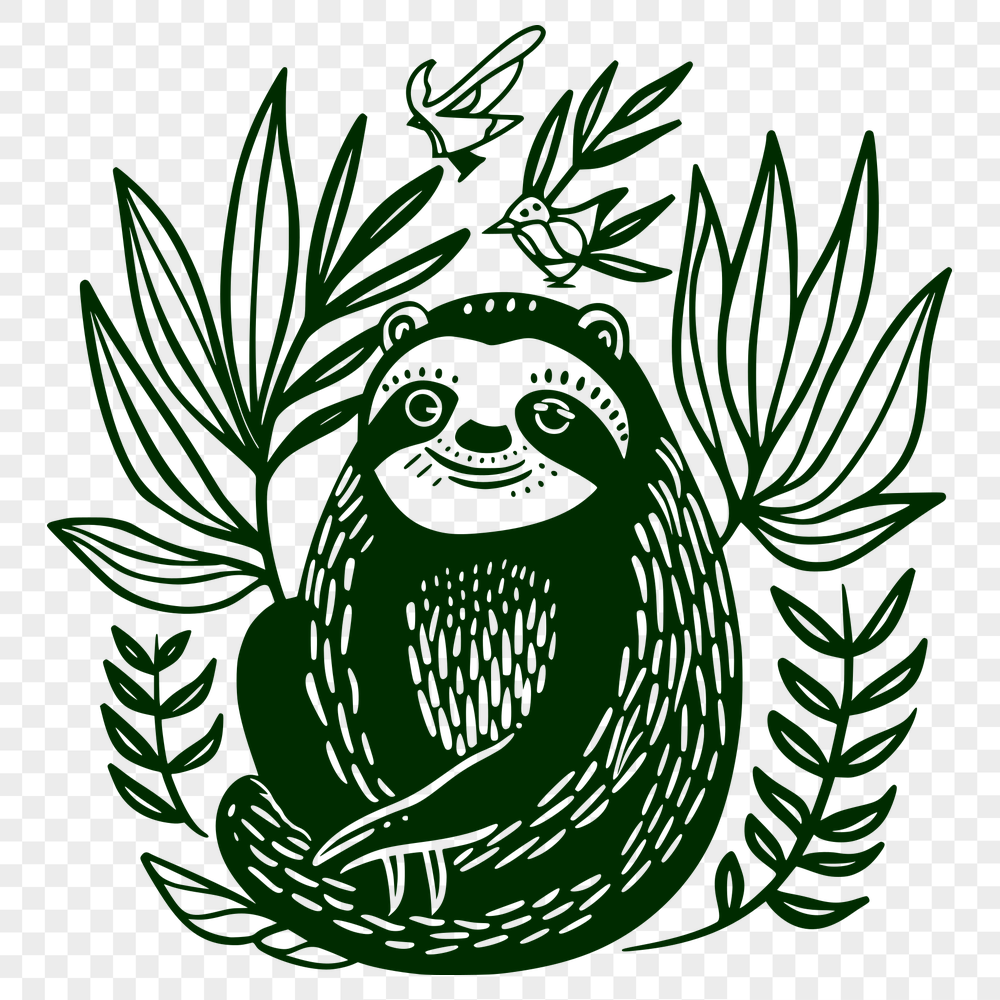 Artistic Sloth Clipart