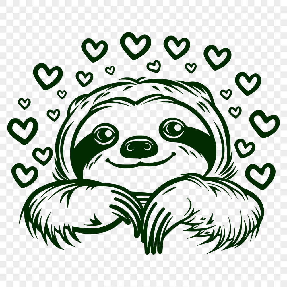 Peeking Sloth Clip Art