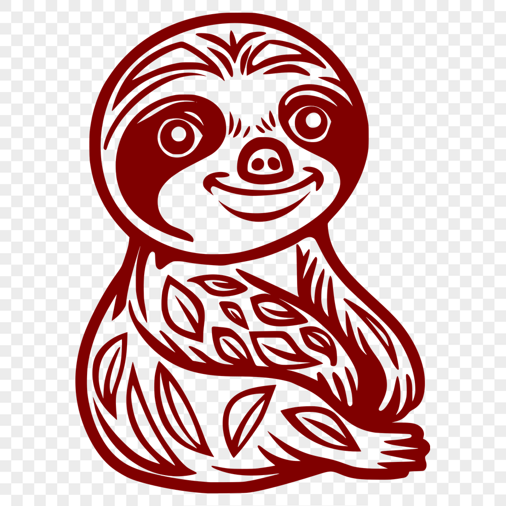 Beautiful Sloth Stencil