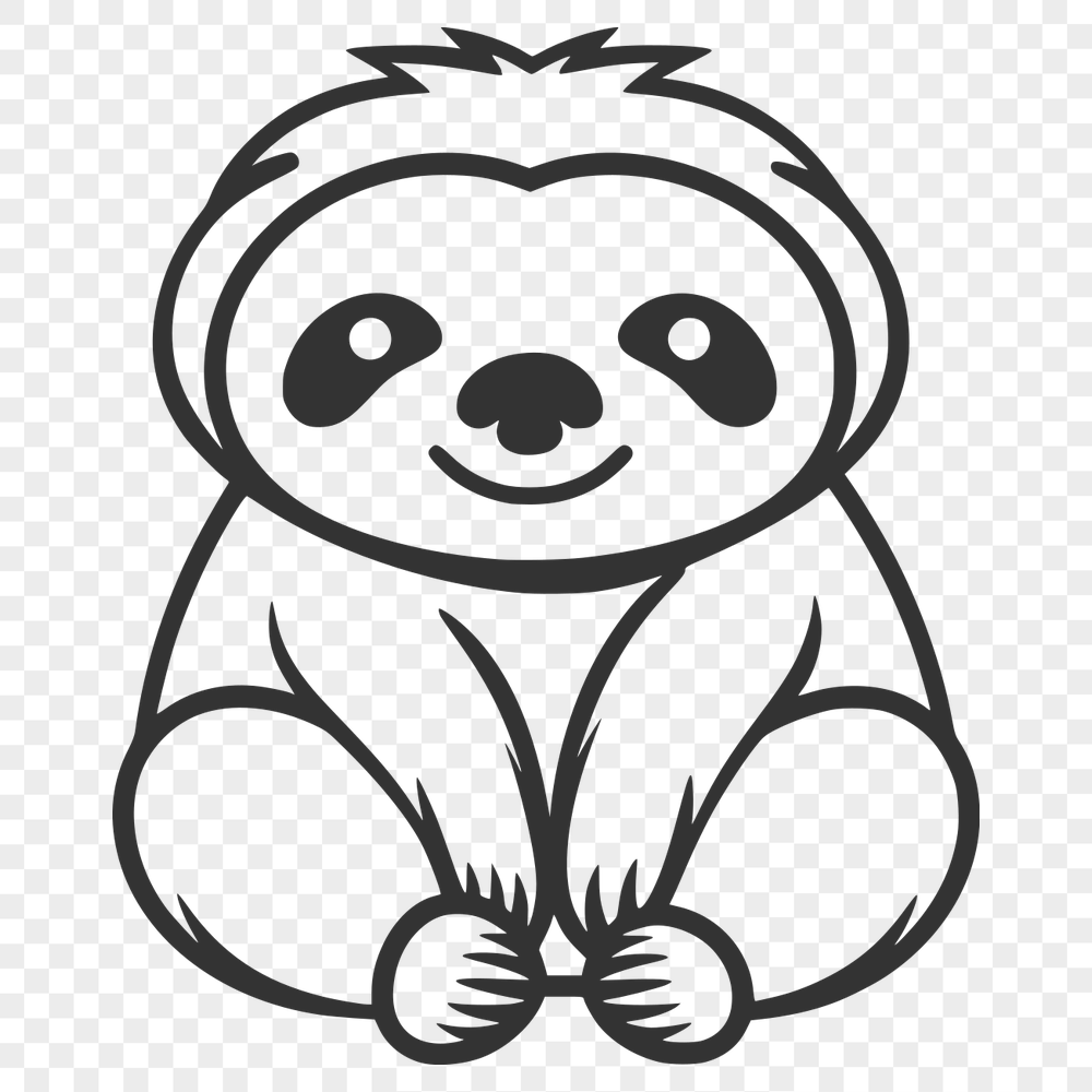 Unique Sloth SVG, PNG, PDF And DXF Files