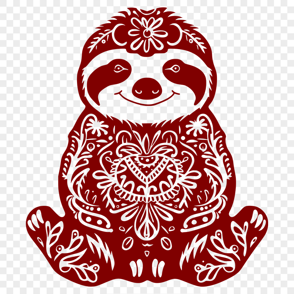 Unique Sloth Digital Drawing