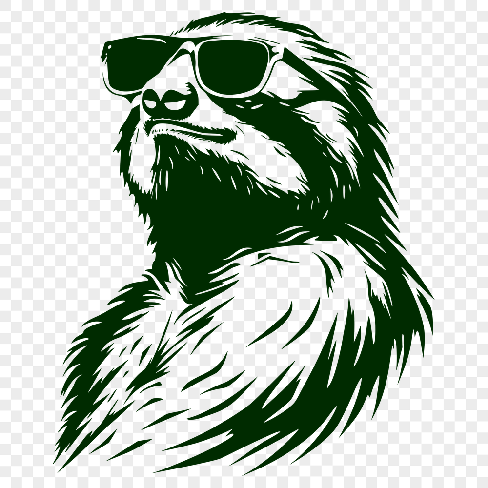 Free Beautiful Sloth Stencil