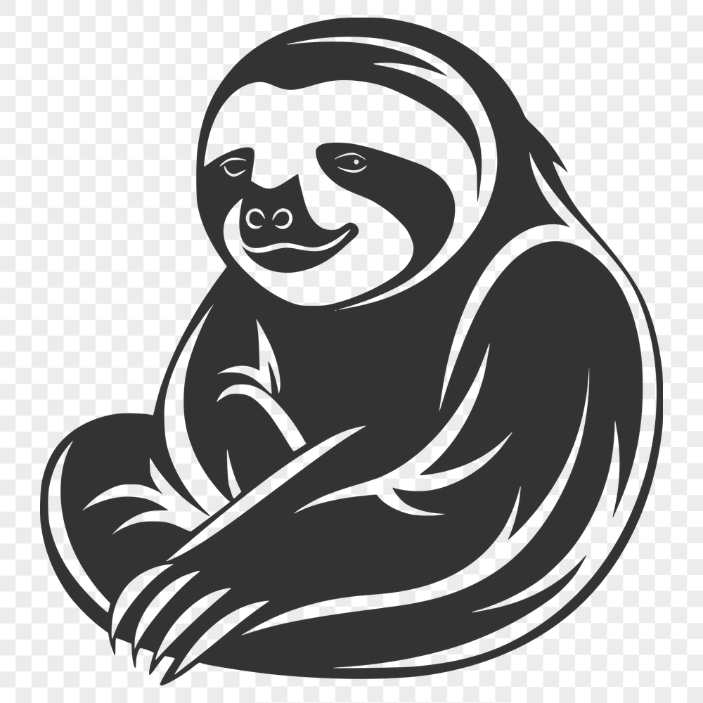 Artistic Sloth - Laser Cutter PNG