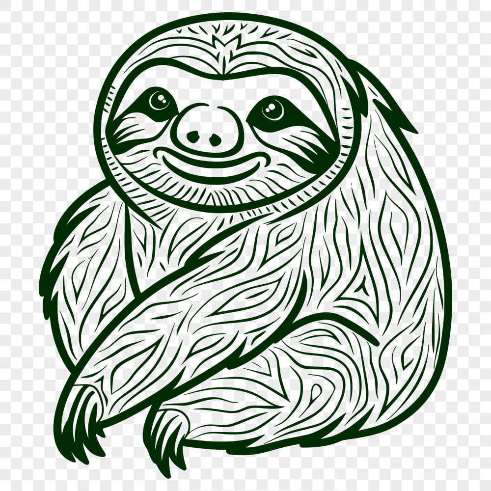 Unique Sloth In SVG