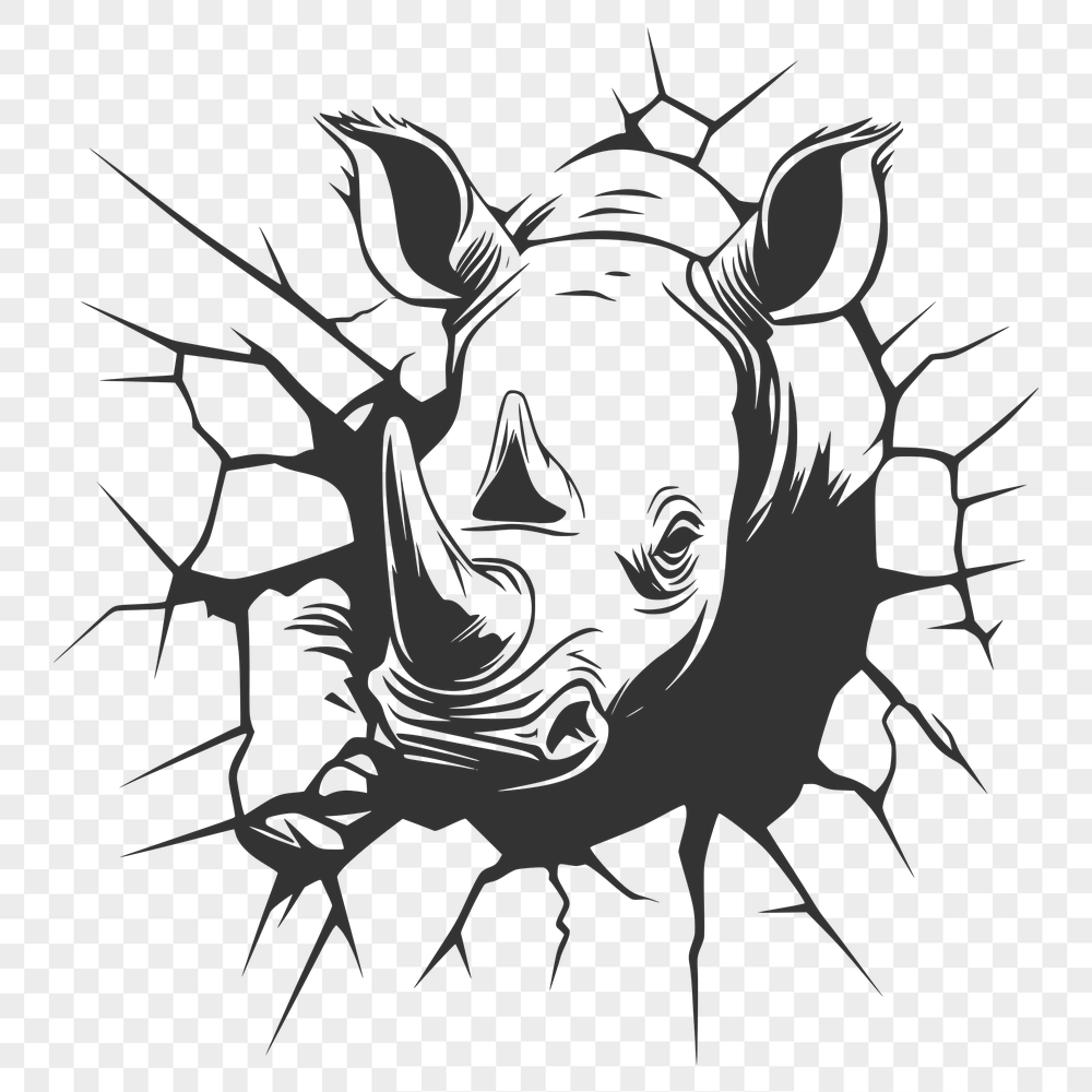 Beautiful Rhino In DXF Format - Free Download