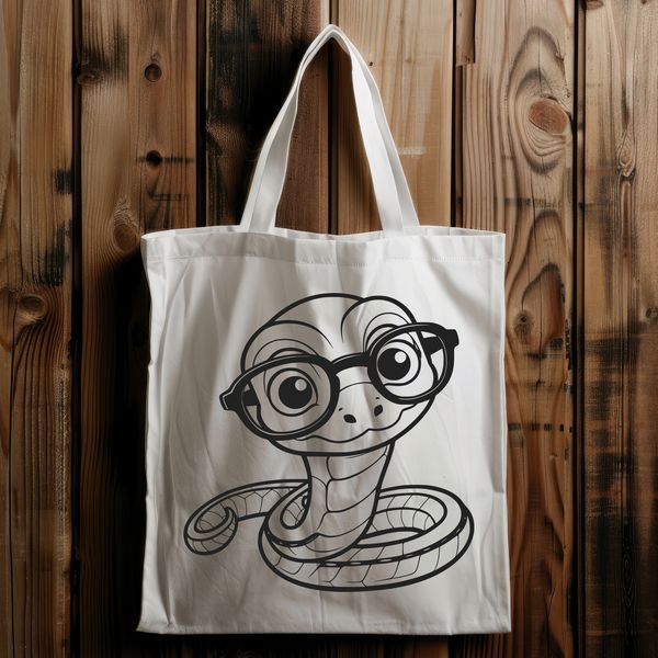 Colorful Cartoon Snake Illustration A cartoon snake wearing glasses, created as vector art for design projects.