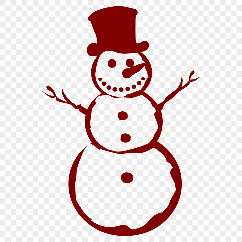 Artistic Snowman In PNG Format