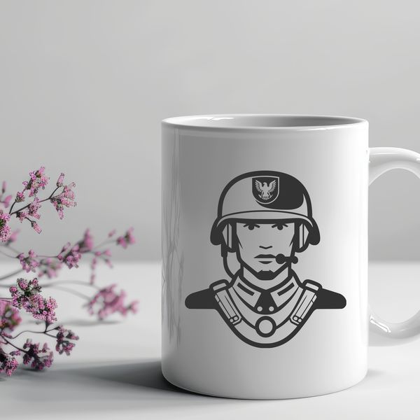 Professional Military Illustration A professional man in military attire, suitable as vector clip art for various designs.