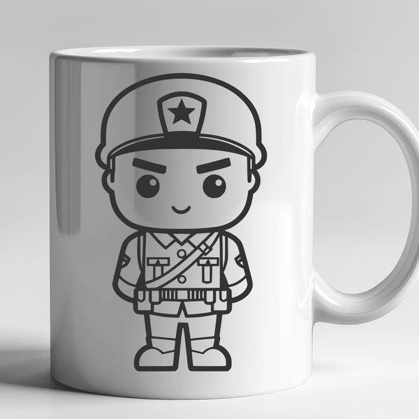 Soldier Silhouette Vector Art Male soldier figure in military attire