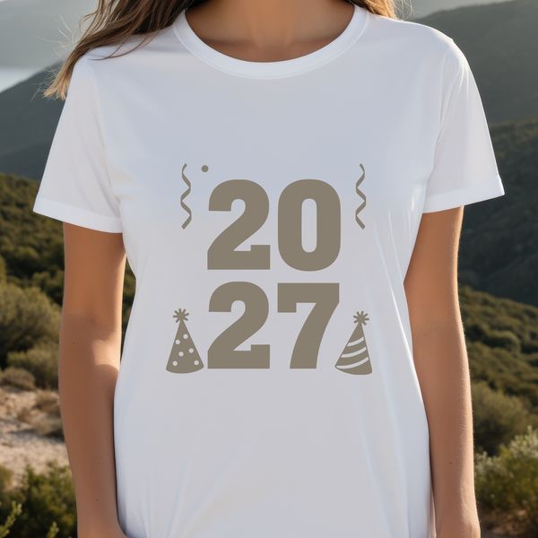 New Year 2027 graphic with inspirational quotes in a vector format for commercial and personal use.