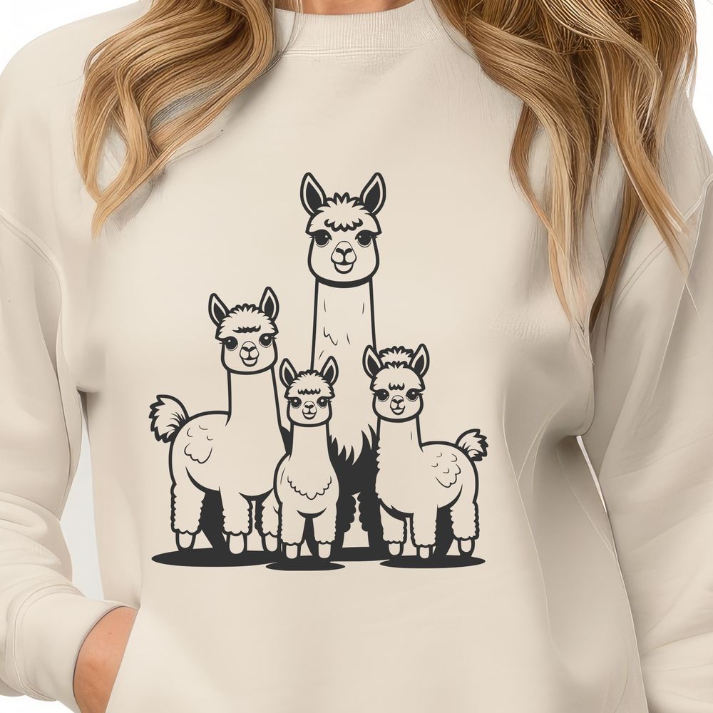 Alpaca SVG Illustration A high-resolution digital vector illustration of a South American camelid animal with long neck and legs.