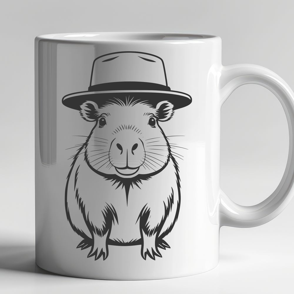 Wild Rodent SVG Graphic A detailed illustration of a capybara in its natural habitat.