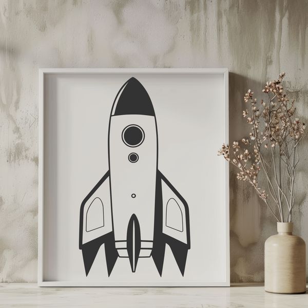 Galactic Spacecraft Design for Vector Art A futuristic spaceship design for vector art projects, suitable for digital cutting machines like Cricut.