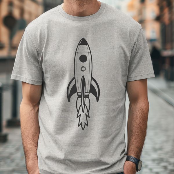 Free SVG Stencil Template for Cricut Vector illustration of a spaceship, designed for digital cutting machines like Cricut or laser cutters.