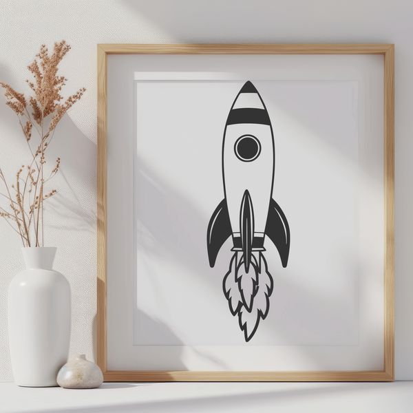 Futuristic Space Vessel in Flight A high-resolution vector illustration of a futuristic spaceship in flight.
