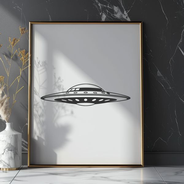 Celestial Explorer Graphic Design Vector design of an extraterrestrial spacecraft.