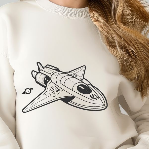 Futuristic Starship Design A futuristic spaceship illustration designed as a vector graphic.