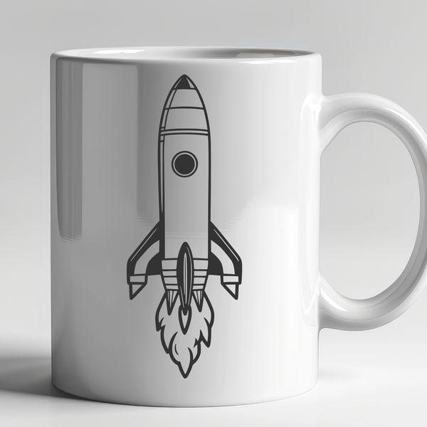 A futuristic spaceship design in vector format, suitable for cutting machine projects.