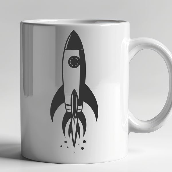 Metallic Rocket Ship Concept Illustrative spaceship design with sleek lines and metallic details, suitable for vector graphics.