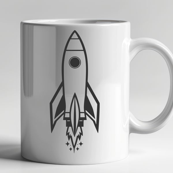 Beautiful Rocket Ship SVG Illustration Illustrative 3D spaceship design for vector art and cutting machine stencils