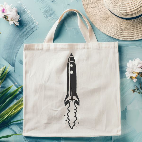 Detailed Vector Illustration of a Rocket Ship A detailed illustration of a futuristic spaceship in flight, created as an SVG file for easy editing and customization.