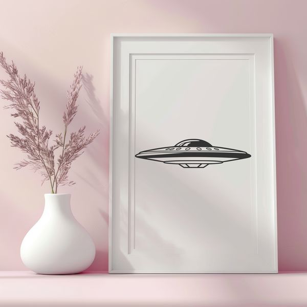 Metallic Spaceship Vector Illustration A futuristic spaceship with sleek lines and metallic details, suitable for vector graphics design.