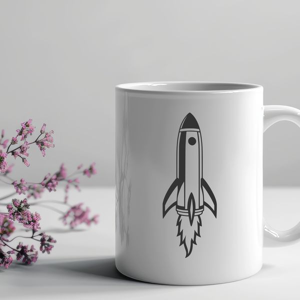 Rocket Ship Design Vector Art A detailed illustration of a futuristic rocket in space.