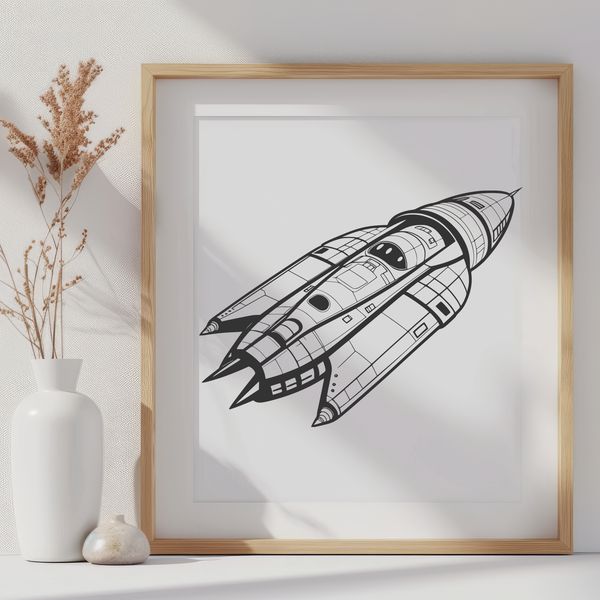 Free Space Image Download A vector graphic representation of a spaceship in orbit around the Earth.