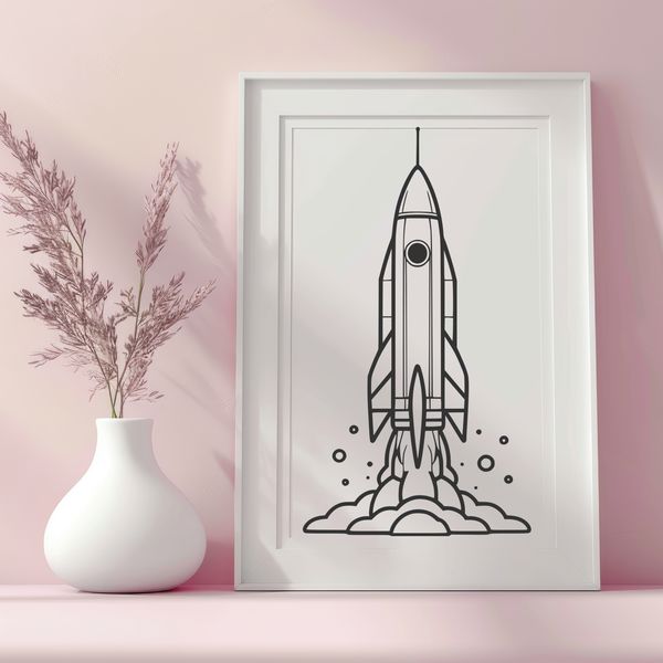 Futuristic Space Explorer Vector Art A futuristic space exploration vessel depicted in vector format.