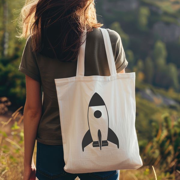 Beautiful SVG Space Vehicle Art A 2D vector illustration of a futuristic spaceship in space.