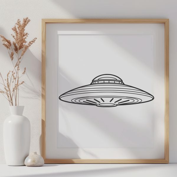 Spacecraft Vector Graphic Design Illustrative vector graphic of a spaceship in space, suitable for digital cutting machines.