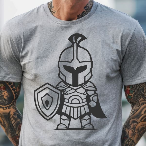 Spartan Armor Vector Illustration A male warrior in ancient Greek armor, inspired by the legend of Sparta.