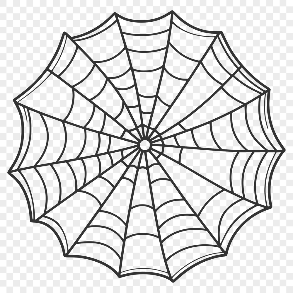 An SVG design of a intricate spider web pattern.