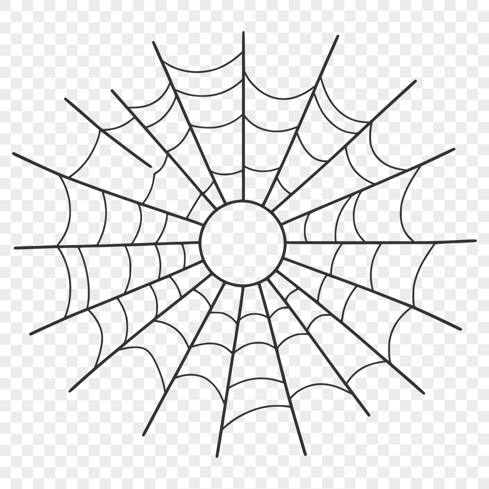 Beautiful Vector Spider Web Design A detailed illustration of a spider web in a vector format, suitable for cutting machines and stencil designs.