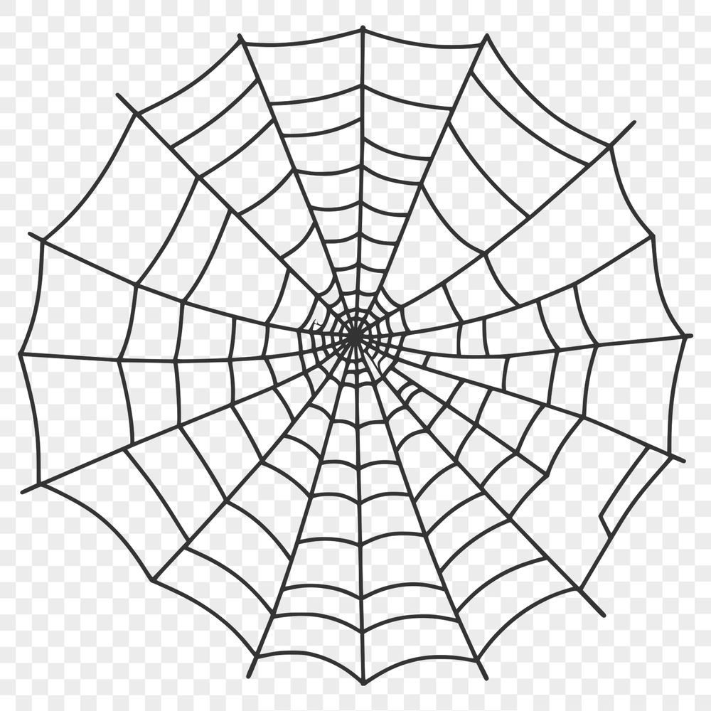Beautiful Vector Illustration of a Spider Web A detailed, vector illustration of a spider web, perfect for digital use in various formats such as PDF or DXF.