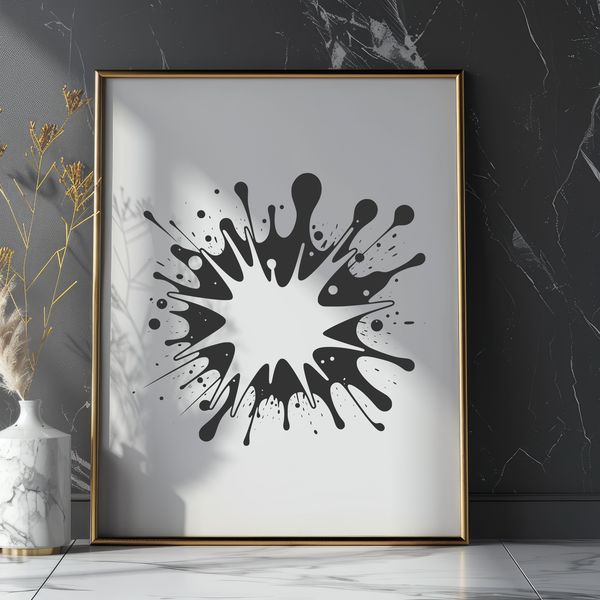 Bold Line Illustration A colorful splat shape made up of bold lines and vibrant colors.