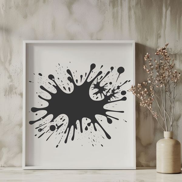 Vibrant Splat Shape Clip Art A colorful splat shape made up of irregular shapes, resembling a messy substance such as slime.