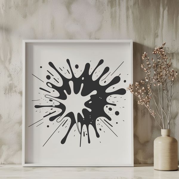 Slime-Like Graphic Design Element A colorful splat shape with a messy, slime-like appearance.