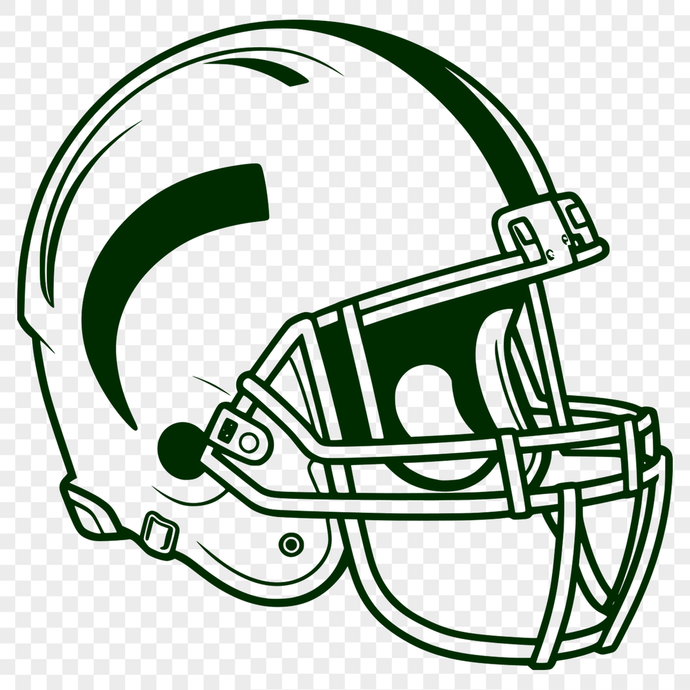 Free Football Icon SVG Design An illustration of a football helmet with laces and face mask, part of an American football sport icon.