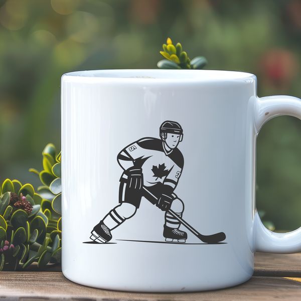 Hockey Player Illustration A detailed illustration of a hockey player in action, created with vector graphics.