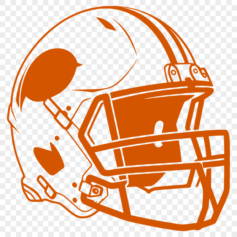A detailed illustration of an American football with a football helmet.