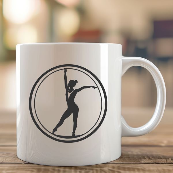 Female Athlete on Balance Beam A female gymnast performing a routine on a balance beam, illustrated as a vector graphic.