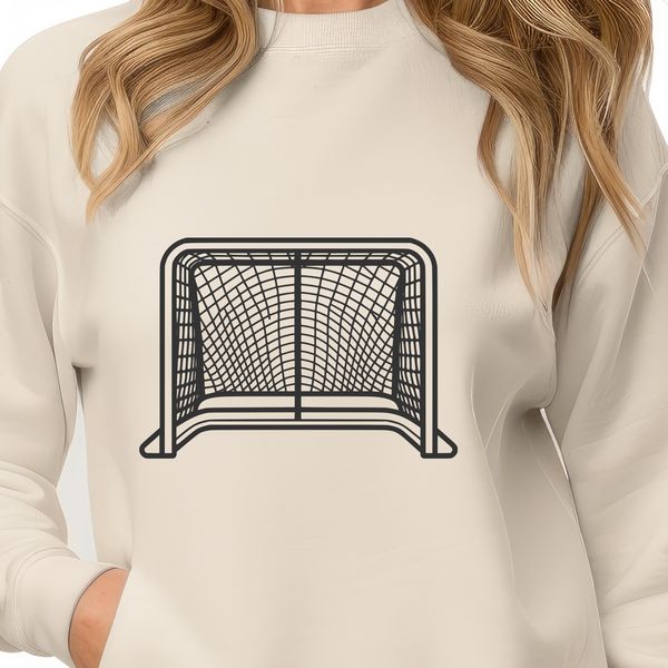 Hockey goal with net and frame, a vector illustration designed for cutting machines and digital designs.