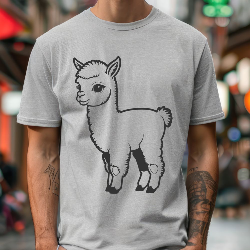 Stylized Camelid Graphic Vector A graphic representation of a South American camelid alpaca in a stylized format.